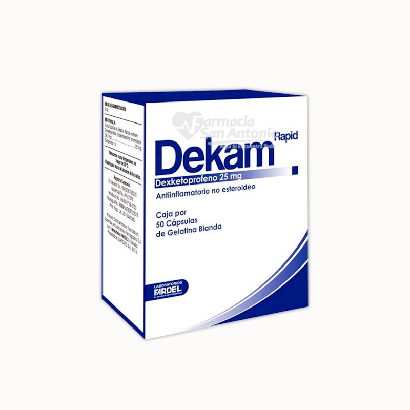 UNIDAD FARDEL DEKAM RAPID 25MG CAPSU