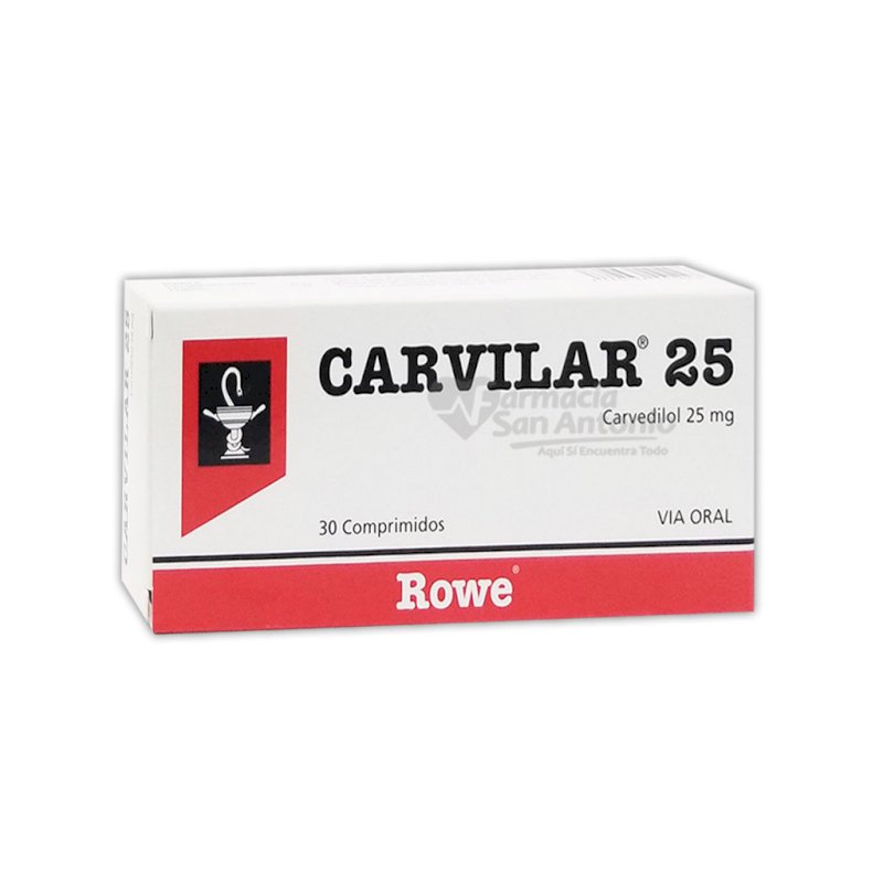 CARVILAR 25MG X 30 COMP $