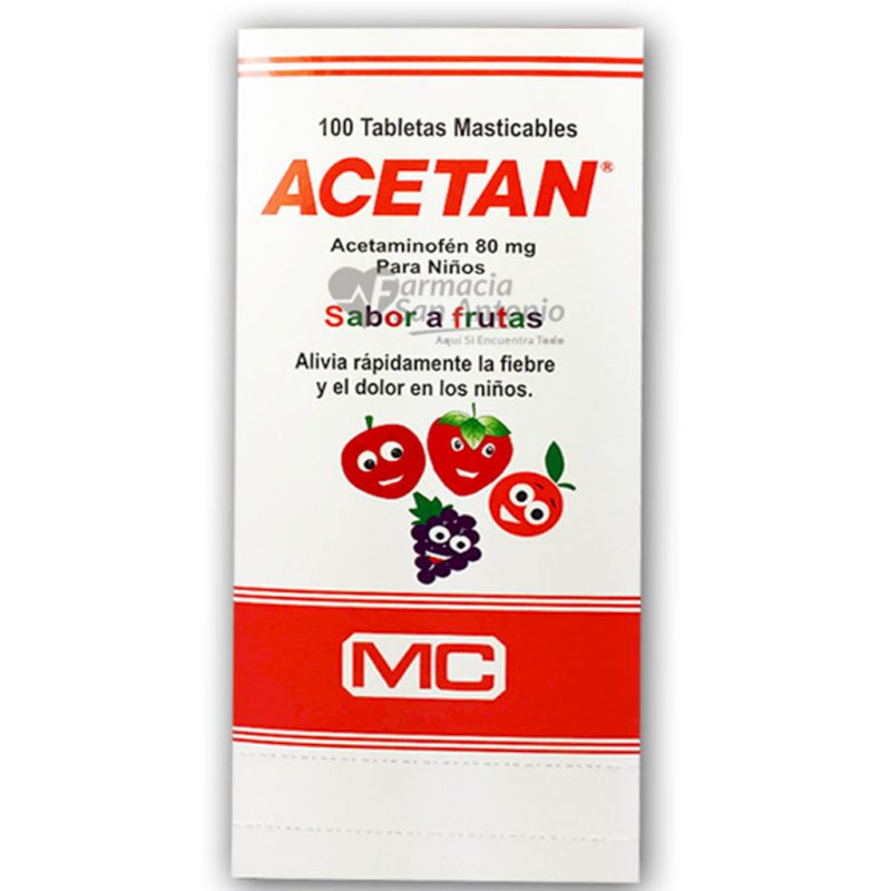 UNIDAD MC ACETAN 80MG NIÑOS