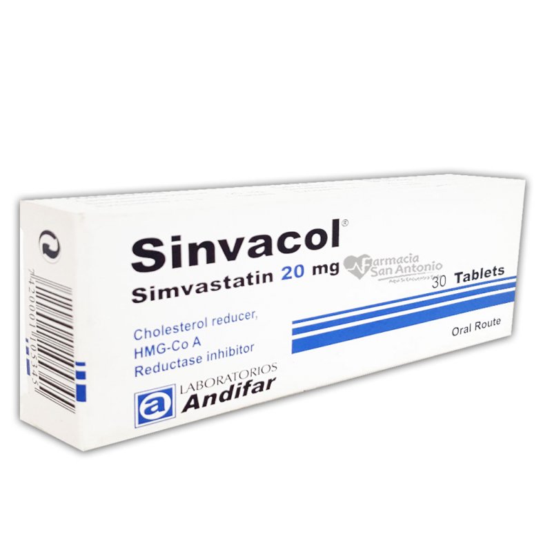 UNIDAD ANDIFAR SINVACOL 20 MG X 30 TAB