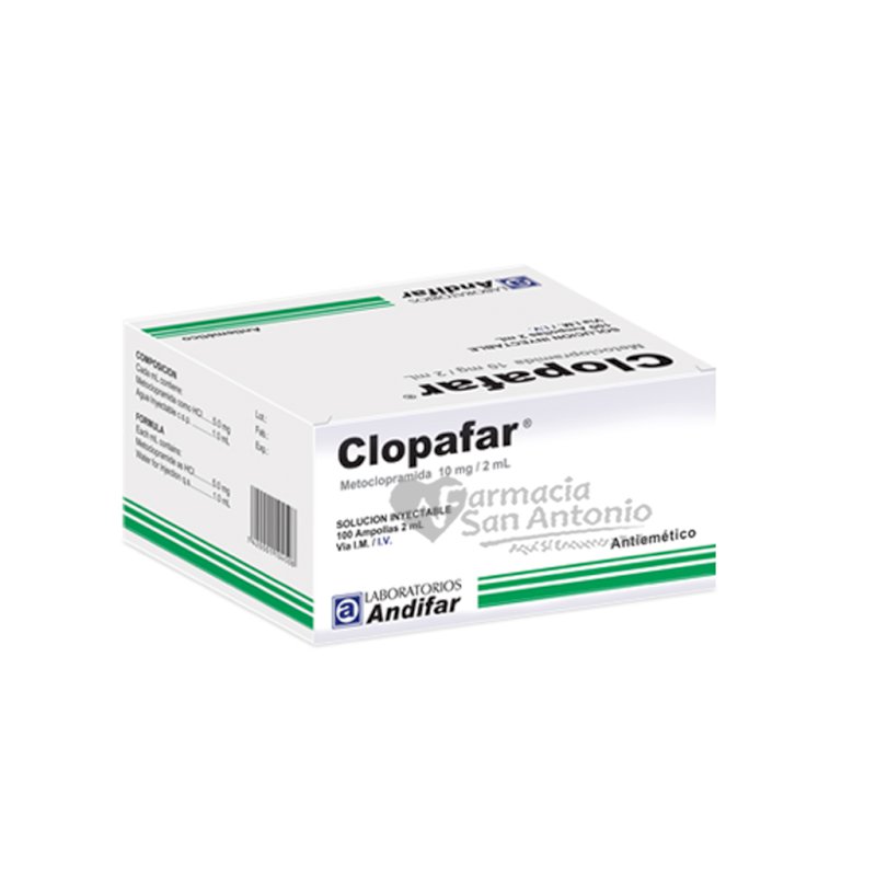 UNIDAD ANDIFAR CLOPAFAR X 100 AMP 2ML