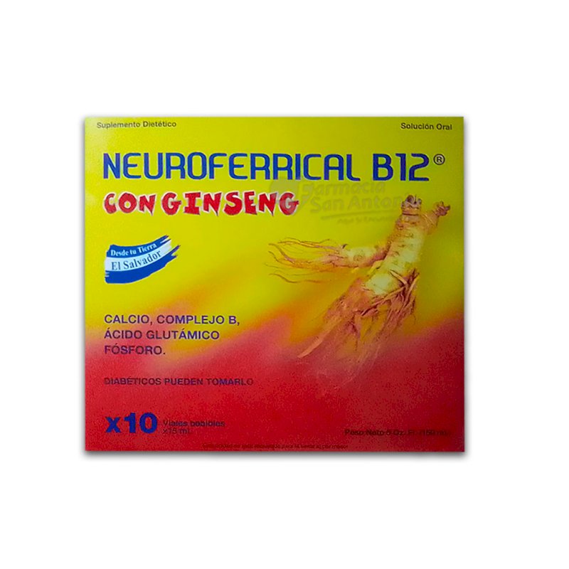 NEURO FERRICAL B12 C/GINSENG X 10 VIALES BB