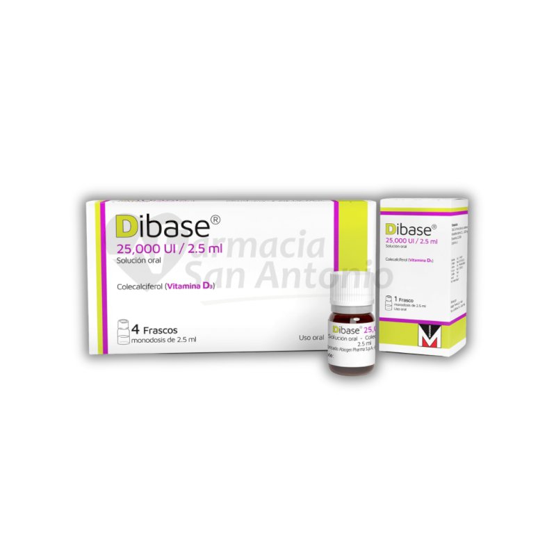 DIBASE 25,000UI/2.5ML X 4 FCO MONODOSIS SOL ORAL