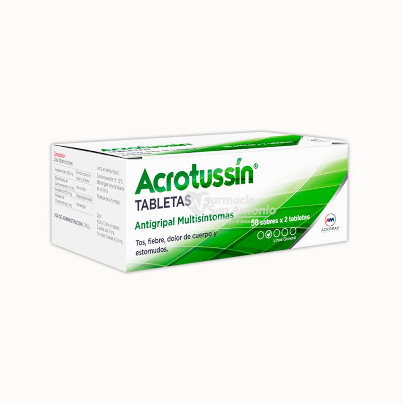 ACROTUSSIN X 50 SOBRES X2 TABS DISPENSADOR