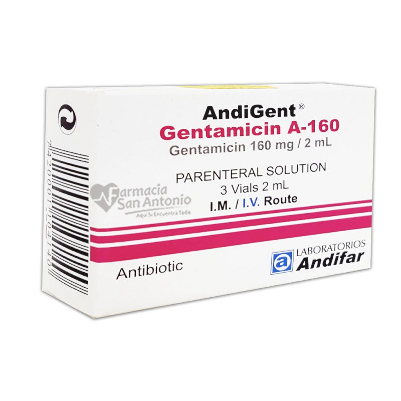 GENTAMICINA ANDIFAR 160MG CJA X 3 AMP