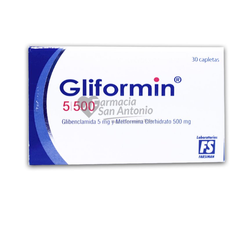 GLIFORMIN 5/500MG X 30 TABLETAS