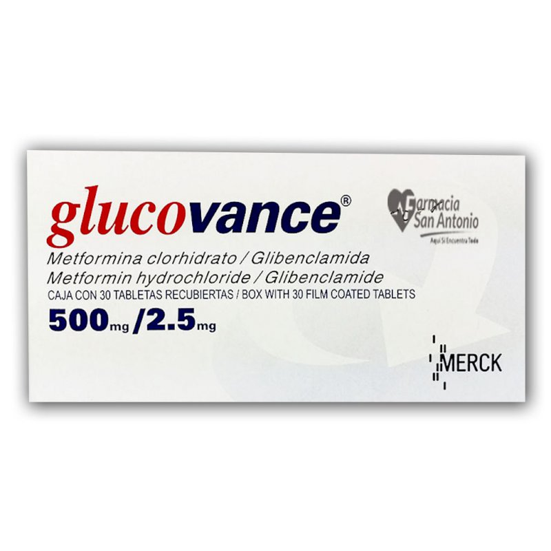 GLUCOVANCE 500MG/2.5MG X 30 TABS. @