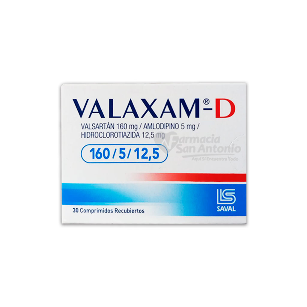 VALAXAM D 160MG/5MG/12.5 MG X 30 COMP